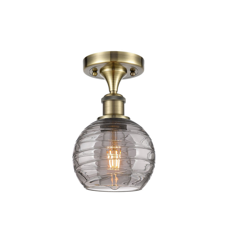 Innovations 516-1C-AB-G1213-6SM One Light Semi-Flush Mount, Antique Brass