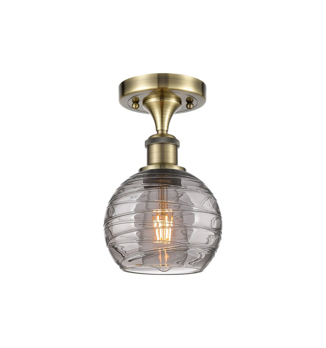 Innovations 516-1C-AB-G1213-6SM One Light Semi-Flush Mount, Antique Brass