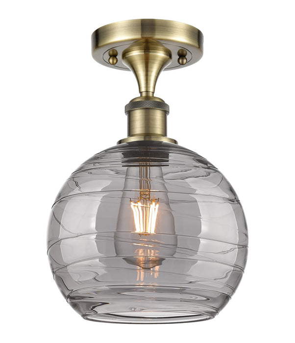 Innovations 516-1C-AB-G1213-8SM One Light Semi-Flush Mount, Antique Brass