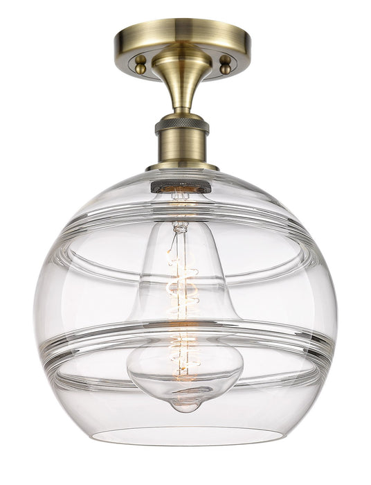 Innovations 516-1C-AB-G556-10CL One Light Semi-Flush Mount, Antique Brass