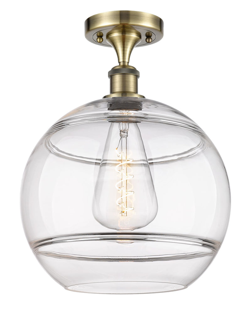 Innovations 516-1C-AB-G556-12CL One Light Semi-Flush Mount, Antique Brass