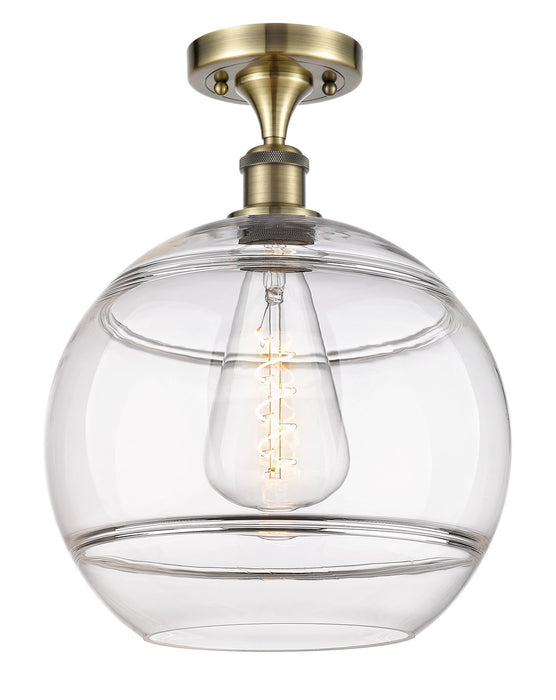 Innovations 516-1C-AB-G556-12CL One Light Semi-Flush Mount, Antique Brass