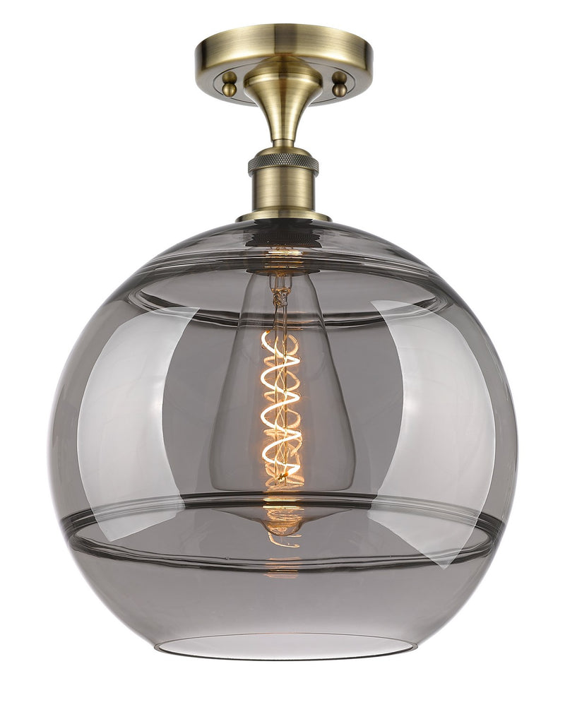 Innovations 516-1C-AB-G556-12SM One Light Semi-Flush Mount, Antique Brass