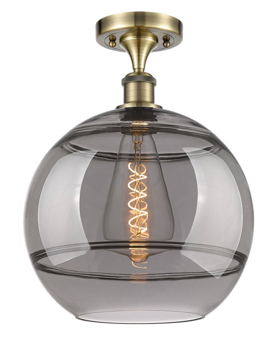 Innovations 516-1C-AB-G556-12SM One Light Semi-Flush Mount, Antique Brass