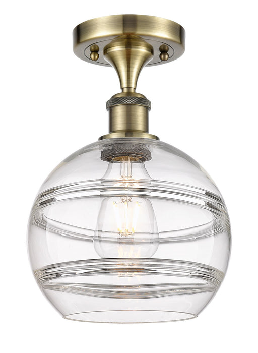 Innovations 516-1C-AB-G556-8CL One Light Semi-Flush Mount, Antique Brass