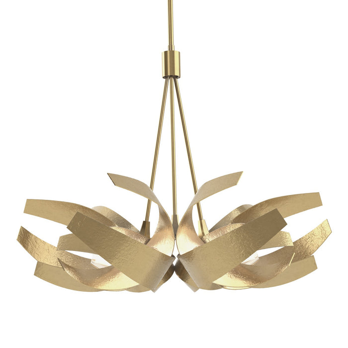 Hubbardton Forge 136501-SKT-MULT-86-YE0352 Six Light Pendant, Modern Brass
