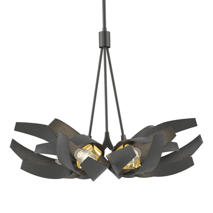 Hubbardton Forge 136502-SKT-MULT-10-BR-YE0352 Six Light Pendant, Black