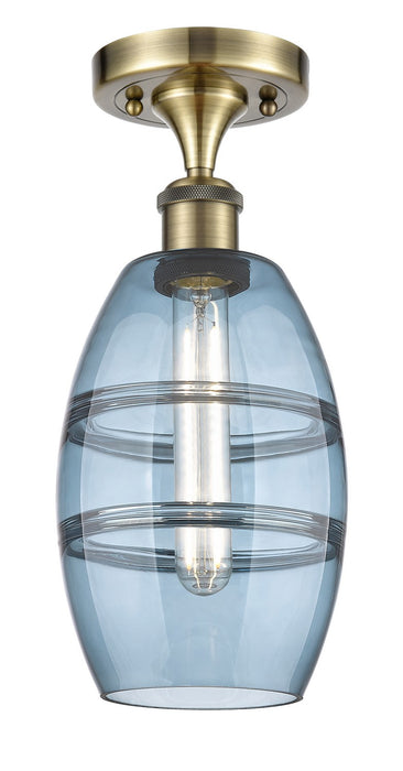 Innovations 516-1C-AB-G557-6BL One Light Semi-Flush Mount, Antique Brass
