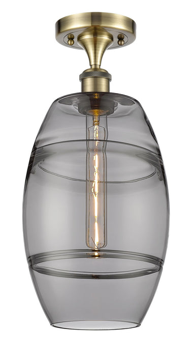 Innovations 516-1C-AB-G557-8SM One Light Semi-Flush Mount, Antique Brass
