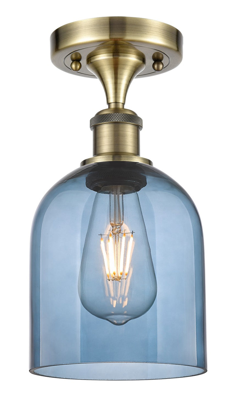 Innovations 516-1C-AB-G558-6BL One Light Semi-Flush Mount, Antique Brass