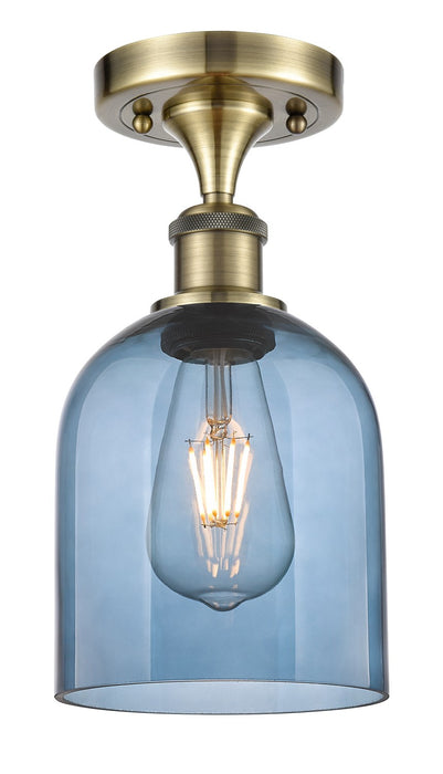 Innovations 516-1C-AB-G558-6BL One Light Semi-Flush Mount, Antique Brass