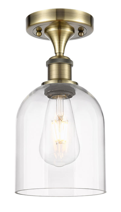 Innovations 516-1C-AB-G558-6CL One Light Semi-Flush Mount, Antique Brass