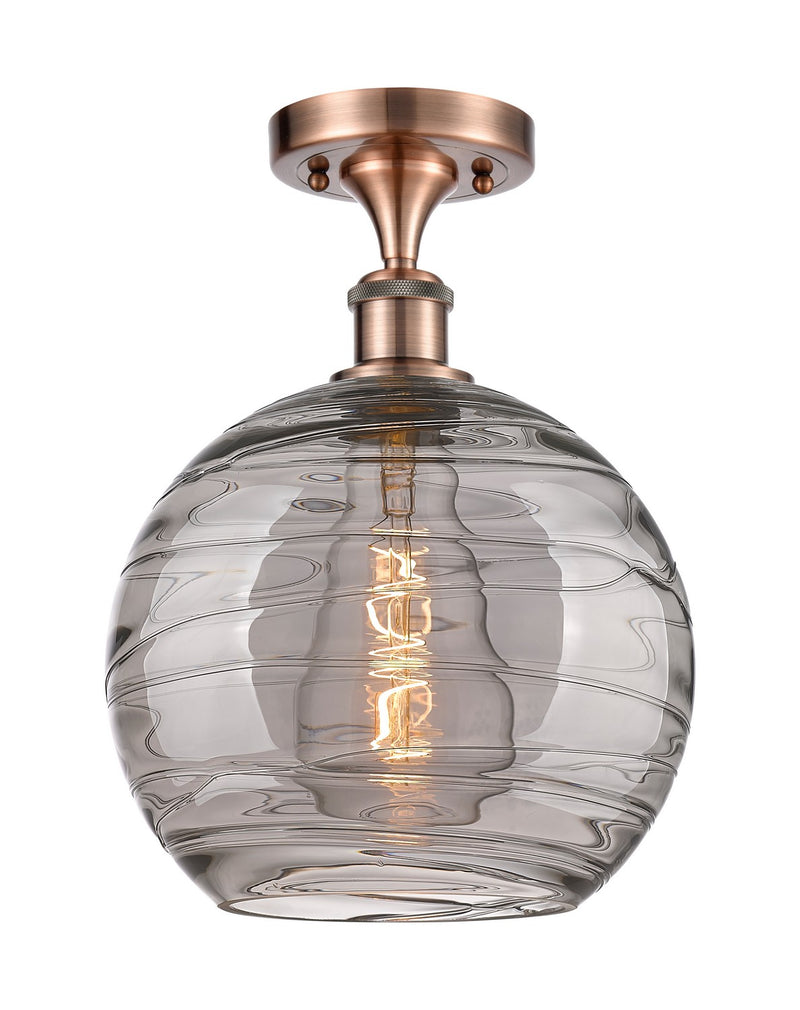 Innovations 516-1C-AC-G1213-10SM One Light Semi-Flush Mount, Antique Copper