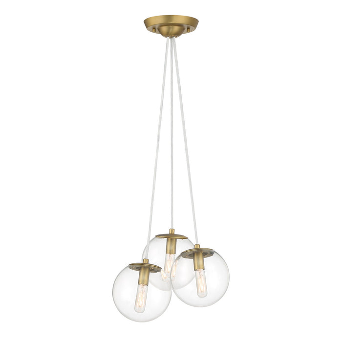 Minka-Lavery 2743-695 Three Light Pendant, Soft Brass
