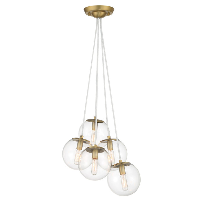 Minka-Lavery 2745-695 Five Light Pendant, Soft Brass