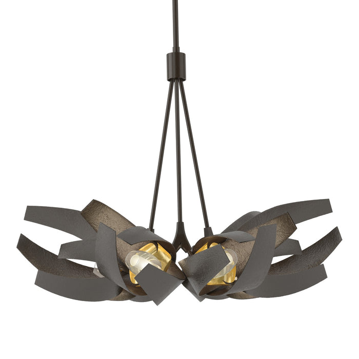 Hubbardton Forge 136502-SKT-MULT-14-BR-YE0352 Six Light Pendant, Oil Rubbed Bronze