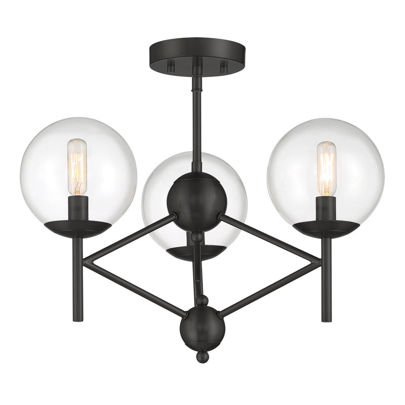 Minka-Lavery 2799-66A Three Light Semi Flush Mount, Coal