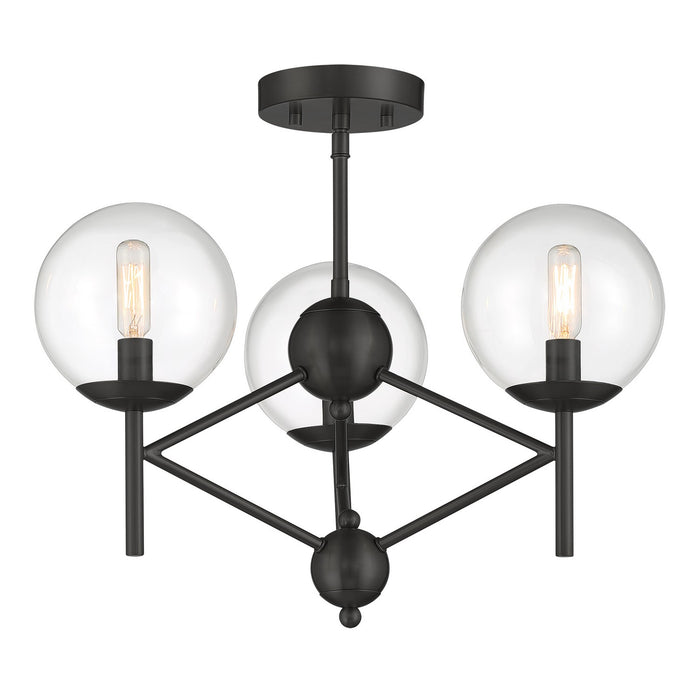Minka-Lavery 2799-66A Three Light Semi Flush Mount, Coal
