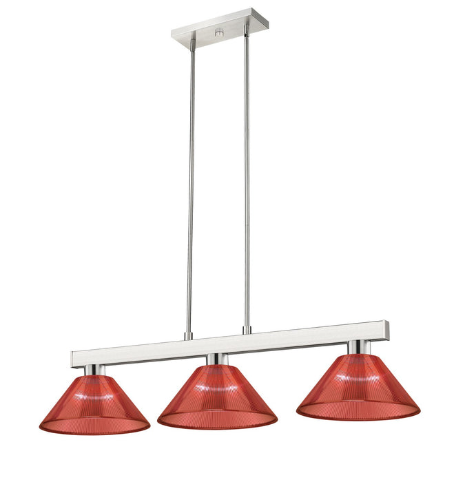 Z-Lite 152BN-ARBG Three Light Billiard, Brushed Nickel