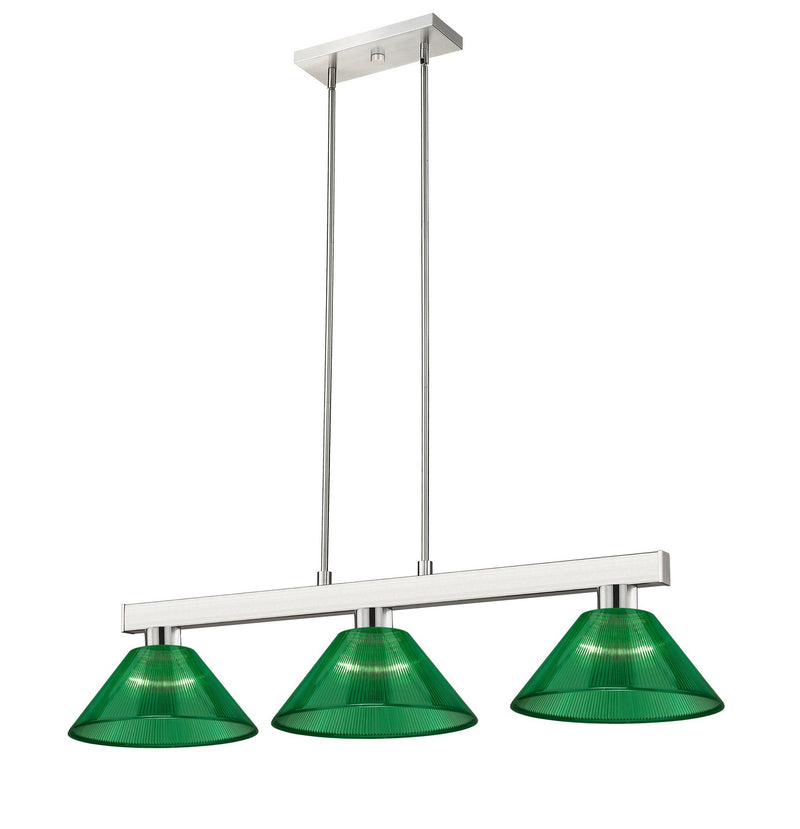 Z-Lite 152BN-ARG Three Light Billiard, Brushed Nickel