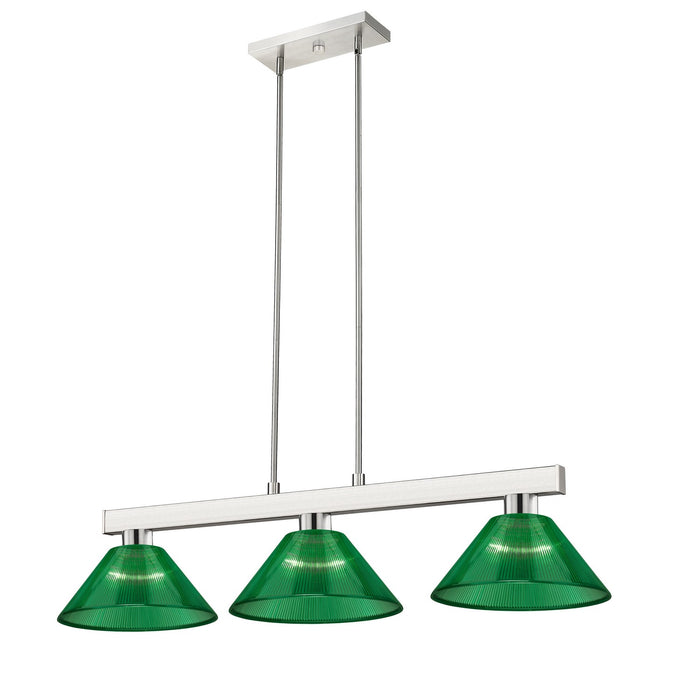 Z-Lite 152BN-ARG Three Light Billiard, Brushed Nickel