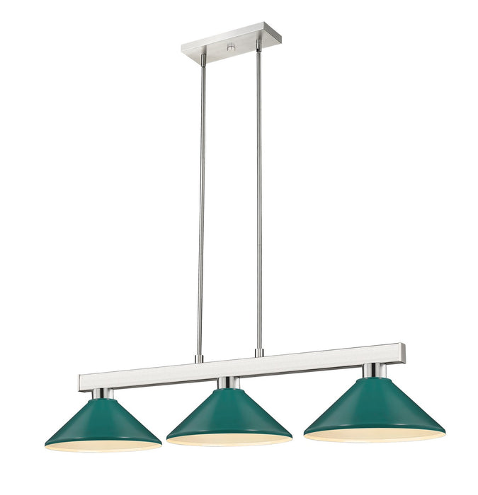 Z-Lite 152BN-MDG Three Light Billiard, Brushed Nickel