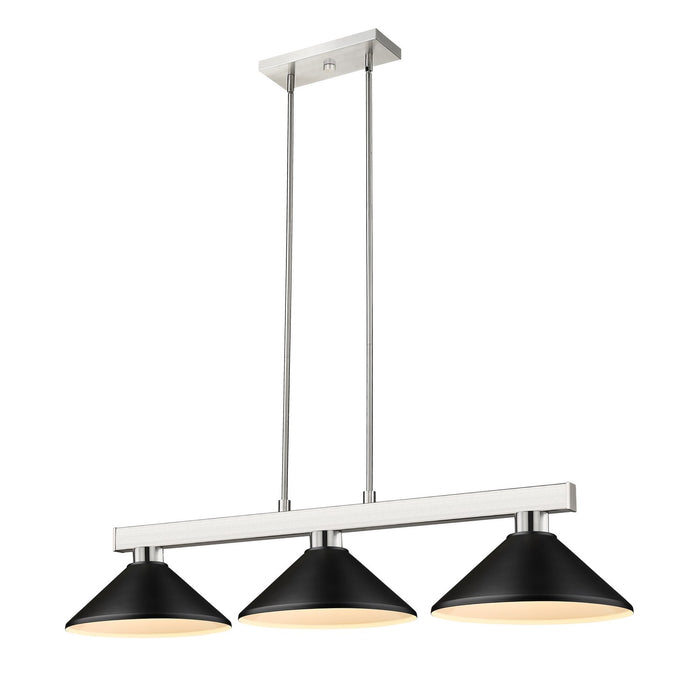 Z-Lite 152BN-MMB Three Light Billiard, Brushed Nickel