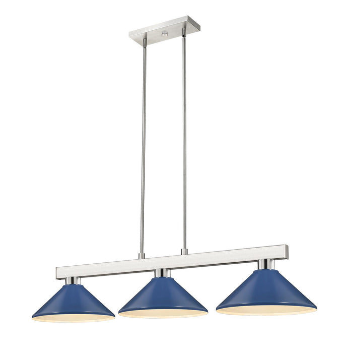 Z-Lite 152BN-MNB Three Light Billiard, Brushed Nickel