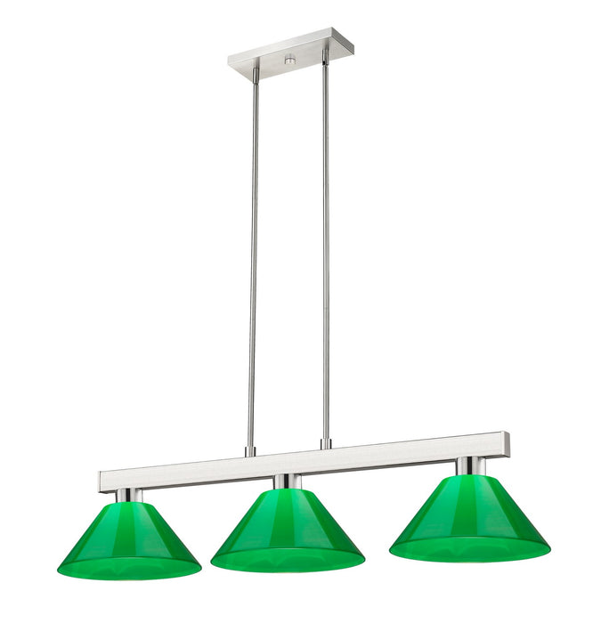 Z-Lite 152BN-PGR Three Light Billiard, Brushed Nickel