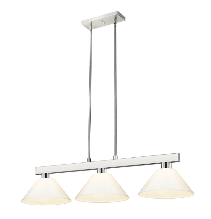 Z-Lite 152BN-PWH Three Light Billiard, Brushed Nickel