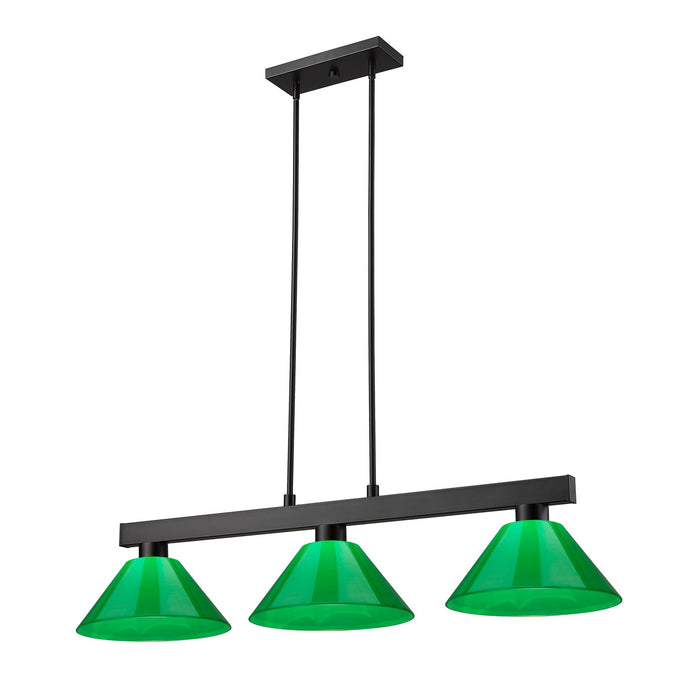 Z-Lite 152MB-PGR Three Light Billiard, Matte Black