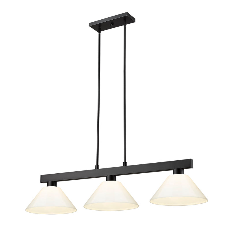 Z-Lite 152MB-PWH Three Light Billiard, Matte Black