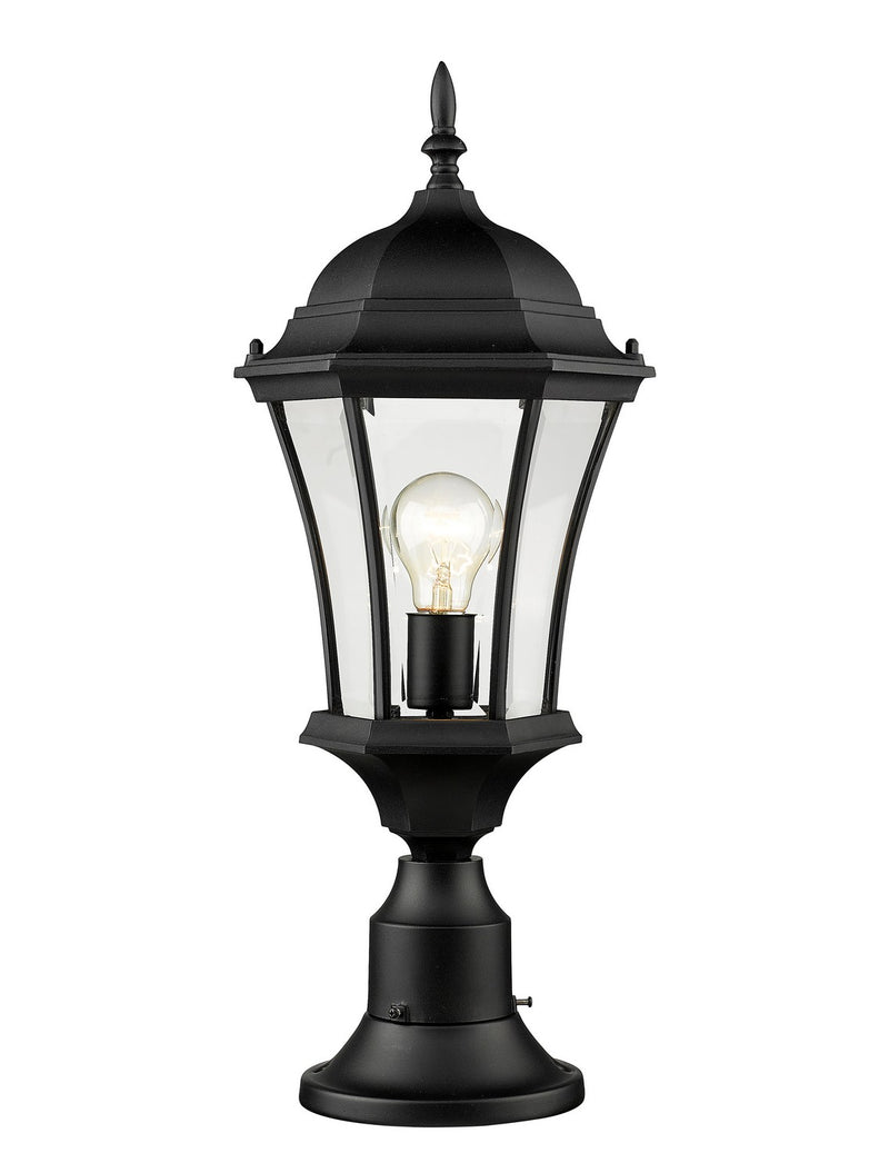 Z-Lite 522PHM-553PM-BK One Light Outdoor Pier Mounted Fixture, Black