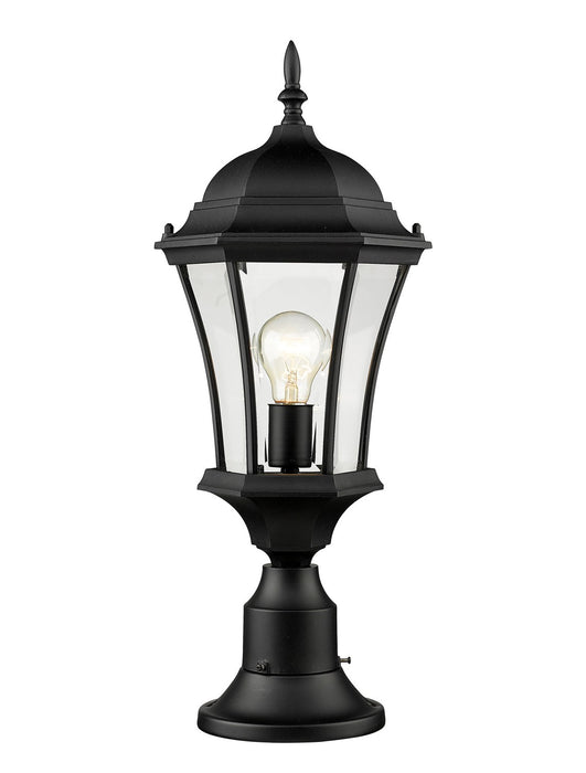 Z-Lite 522PHM-553PM-BK One Light Outdoor Pier Mounted Fixture, Black