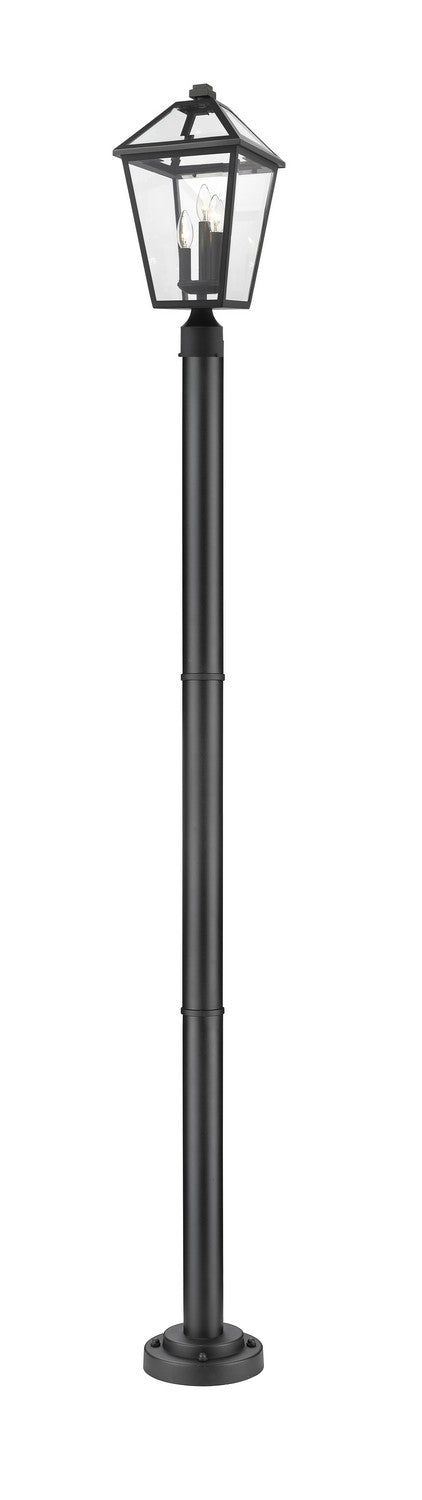 Z-Lite 579PHBR-567P-BK Three Light Outdoor Post Mounted Fixture, Black