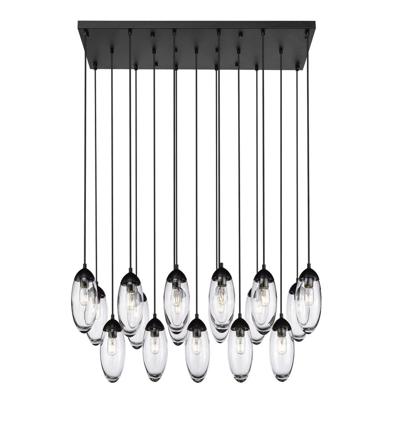 Z-Lite 651P-17L-MB 17 Light Linear Chandelier, Matte Black