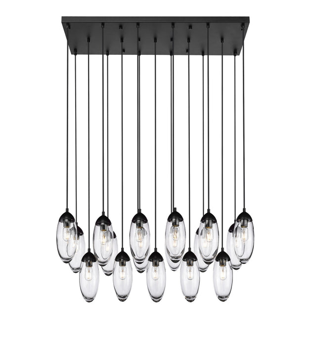 Z-Lite 651P-17L-MB 17 Light Linear Chandelier, Matte Black