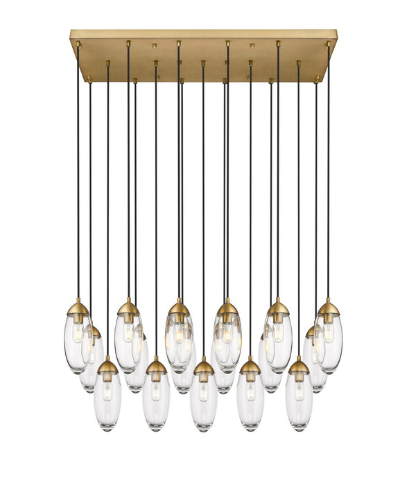 Z-Lite 651P-17L-RB 17 Light Linear Chandelier, Rubbed Brass
