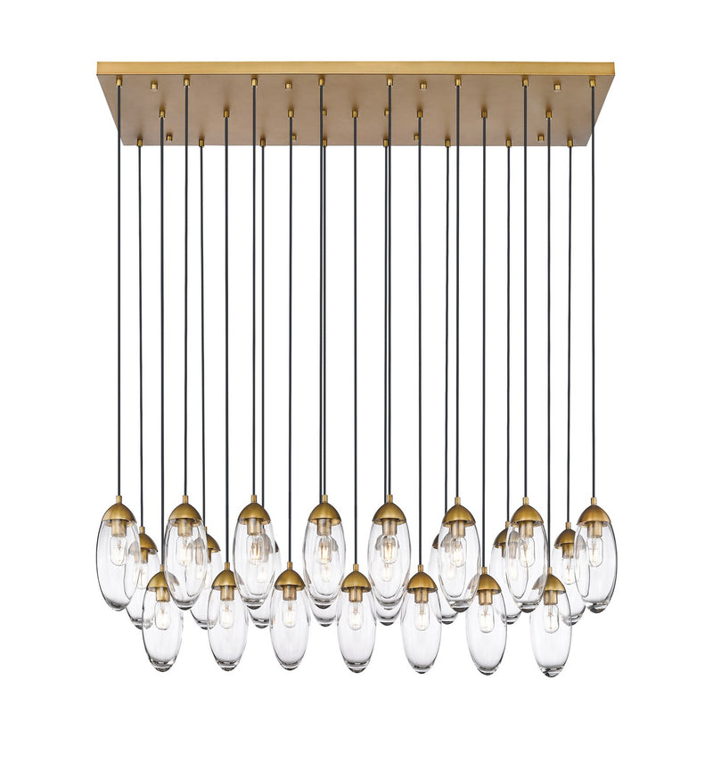 Z-Lite 651P-23L-RB 23 Light Linear Chandelier, Rubbed Brass
