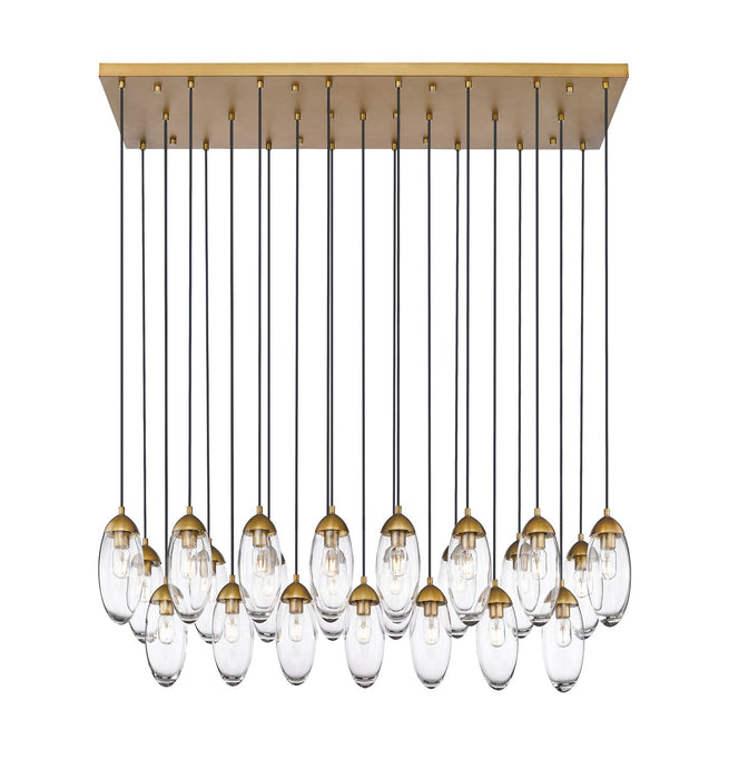 Z-Lite 651P-23L-RB 23 Light Linear Chandelier, Rubbed Brass