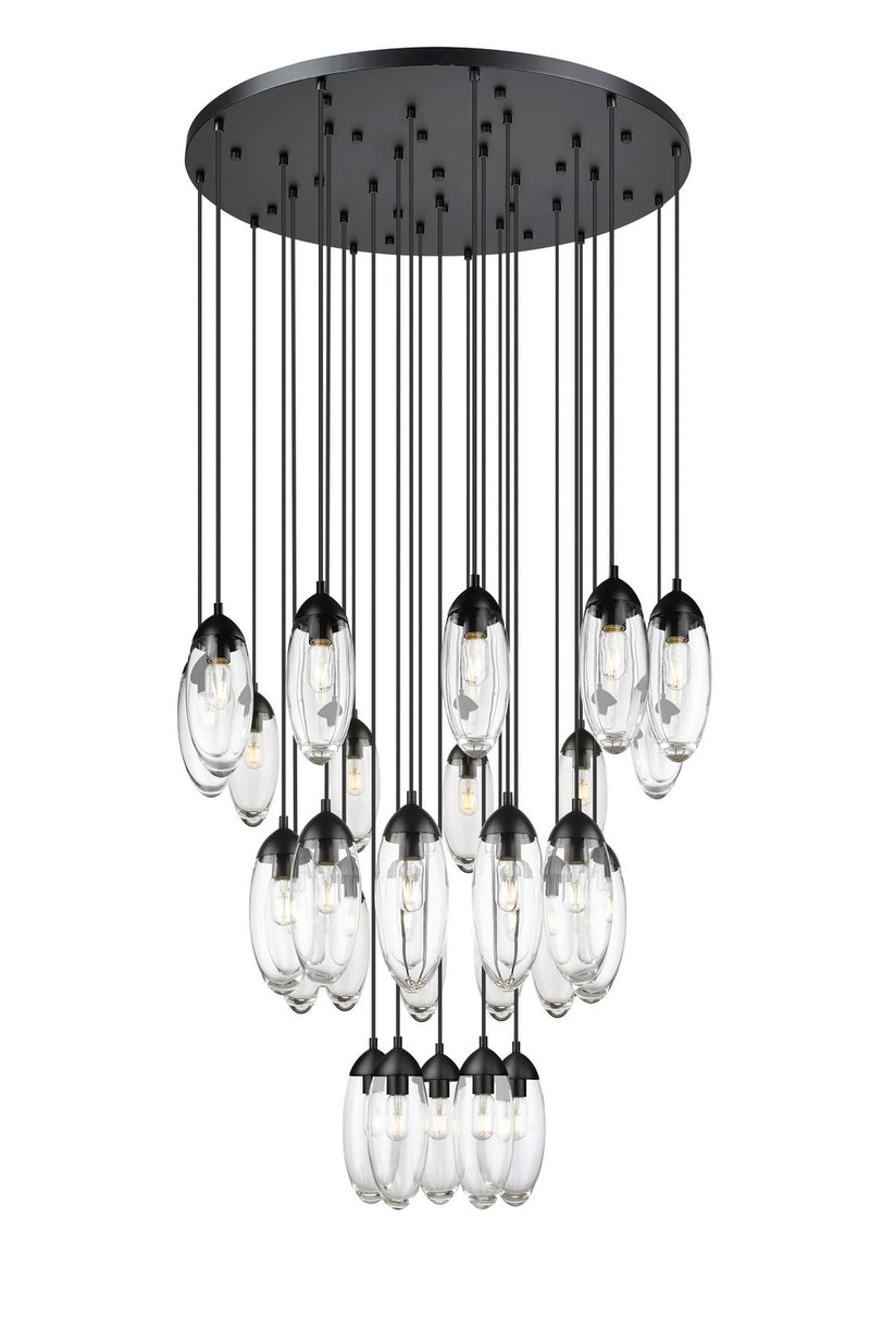 Z-Lite 651P-27R-MB 27 Light Chandelier, Matte Black