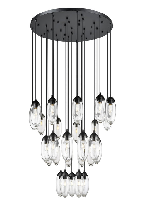 Z-Lite 651P-27R-MB 27 Light Chandelier, Matte Black