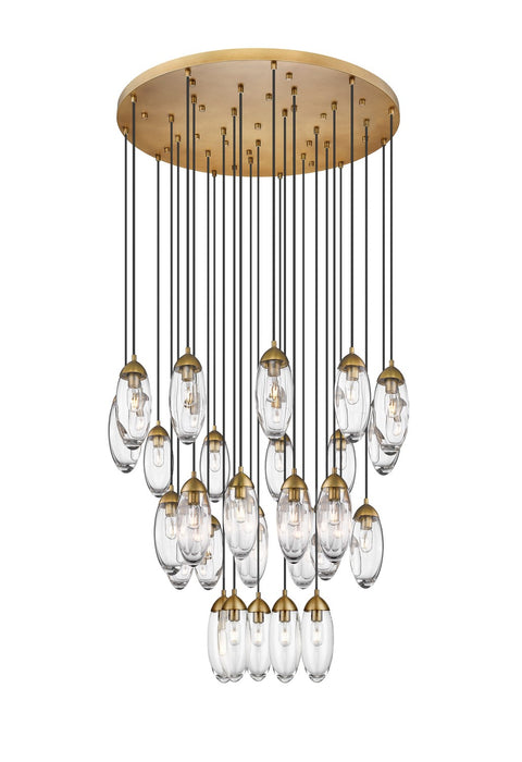 Z-Lite 651P-27R-RB 27 Light Chandelier, Rubbed Brass
