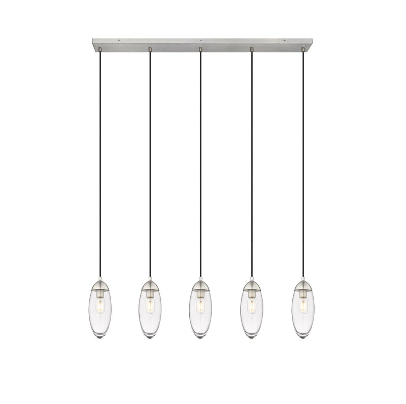 Z-Lite 651P-5L-BN Five Light Linear Chandelier, Brushed Nickel