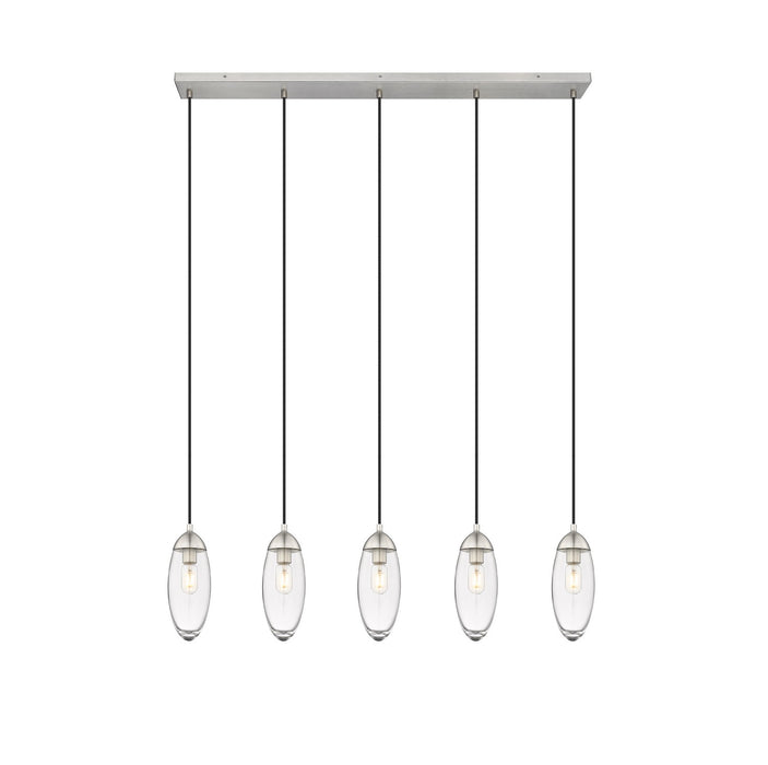 Z-Lite 651P-5L-BN Five Light Linear Chandelier, Brushed Nickel