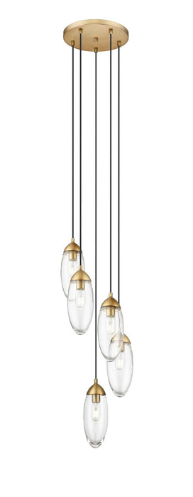 Z-Lite 651P-5R-RB Five Light Chandelier, Rubbed Brass