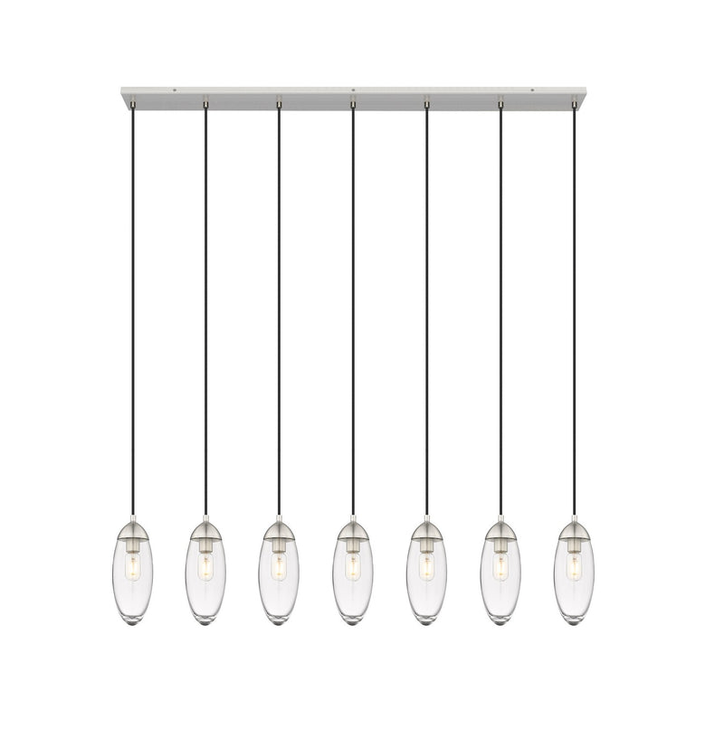 Z-Lite 651P-7L-BN Seven Light Linear Chandelier, Brushed Nickel