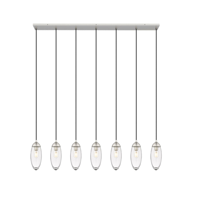 Z-Lite 651P-7L-BN Seven Light Linear Chandelier, Brushed Nickel