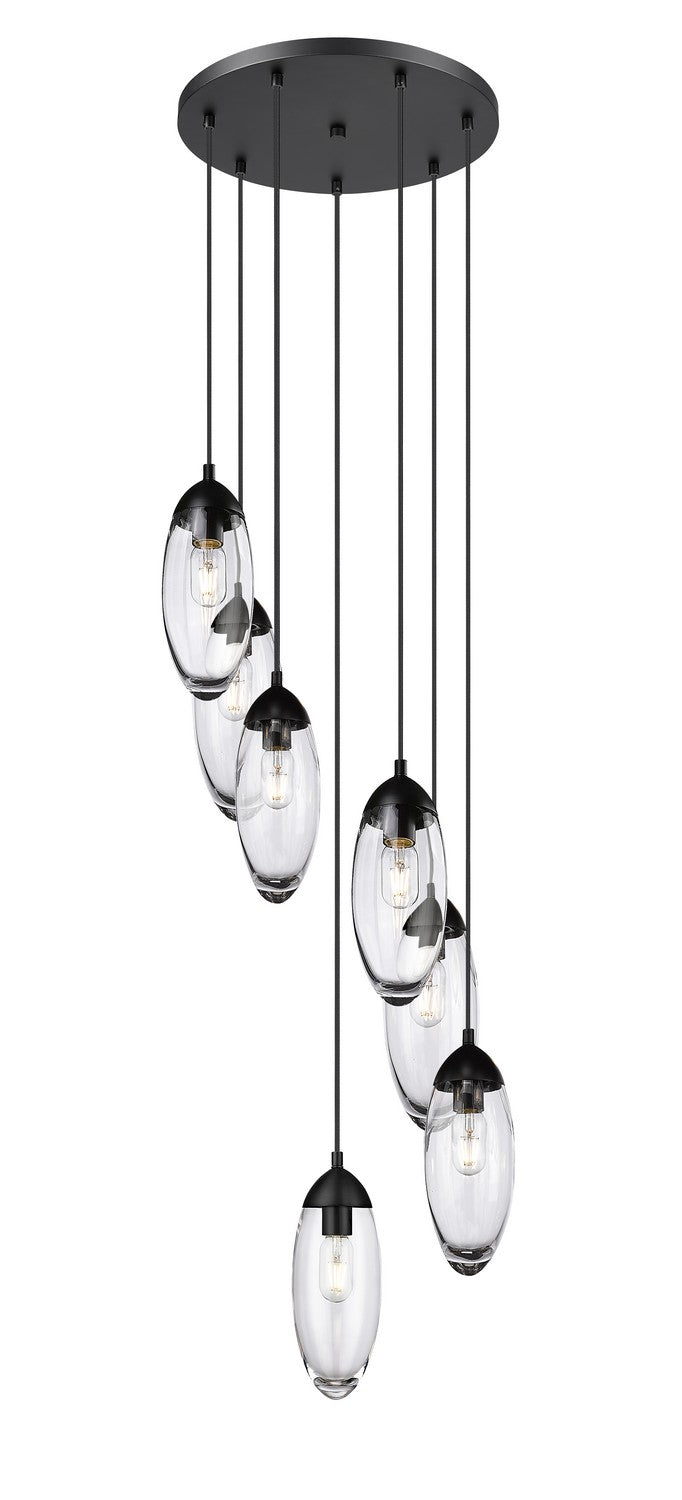 Z-Lite 651P-7R-MB Seven Light Chandelier, Matte Black