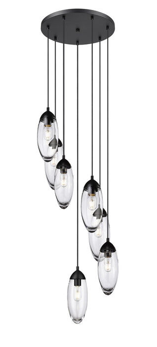 Z-Lite 651P-7R-MB Seven Light Chandelier, Matte Black